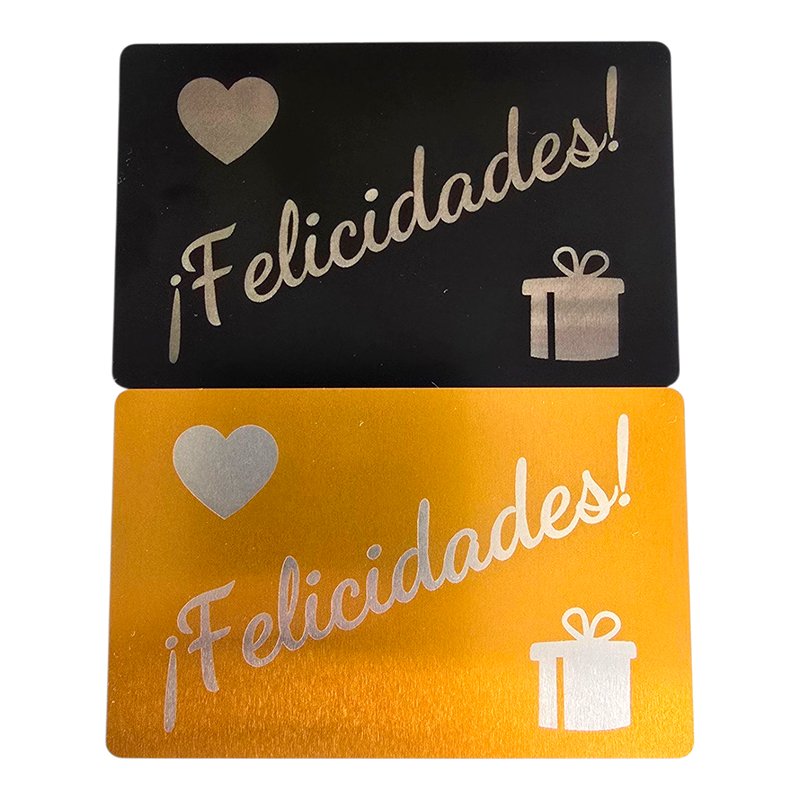 Tarjeta aluminio felicitación